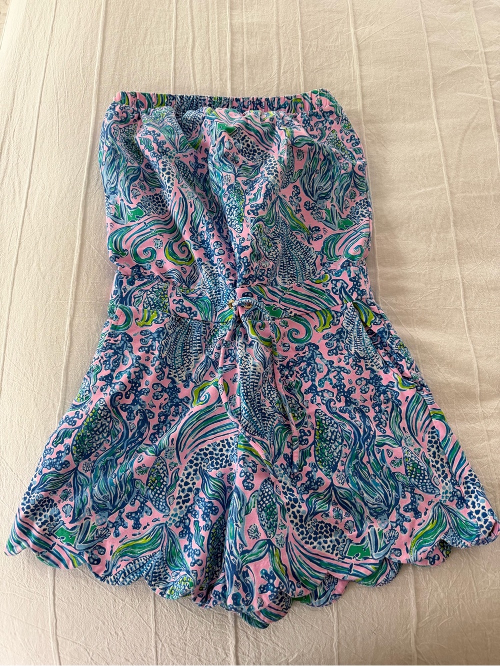 Lilly Pulitzer Pink, Blue & Green Printed Romper Small